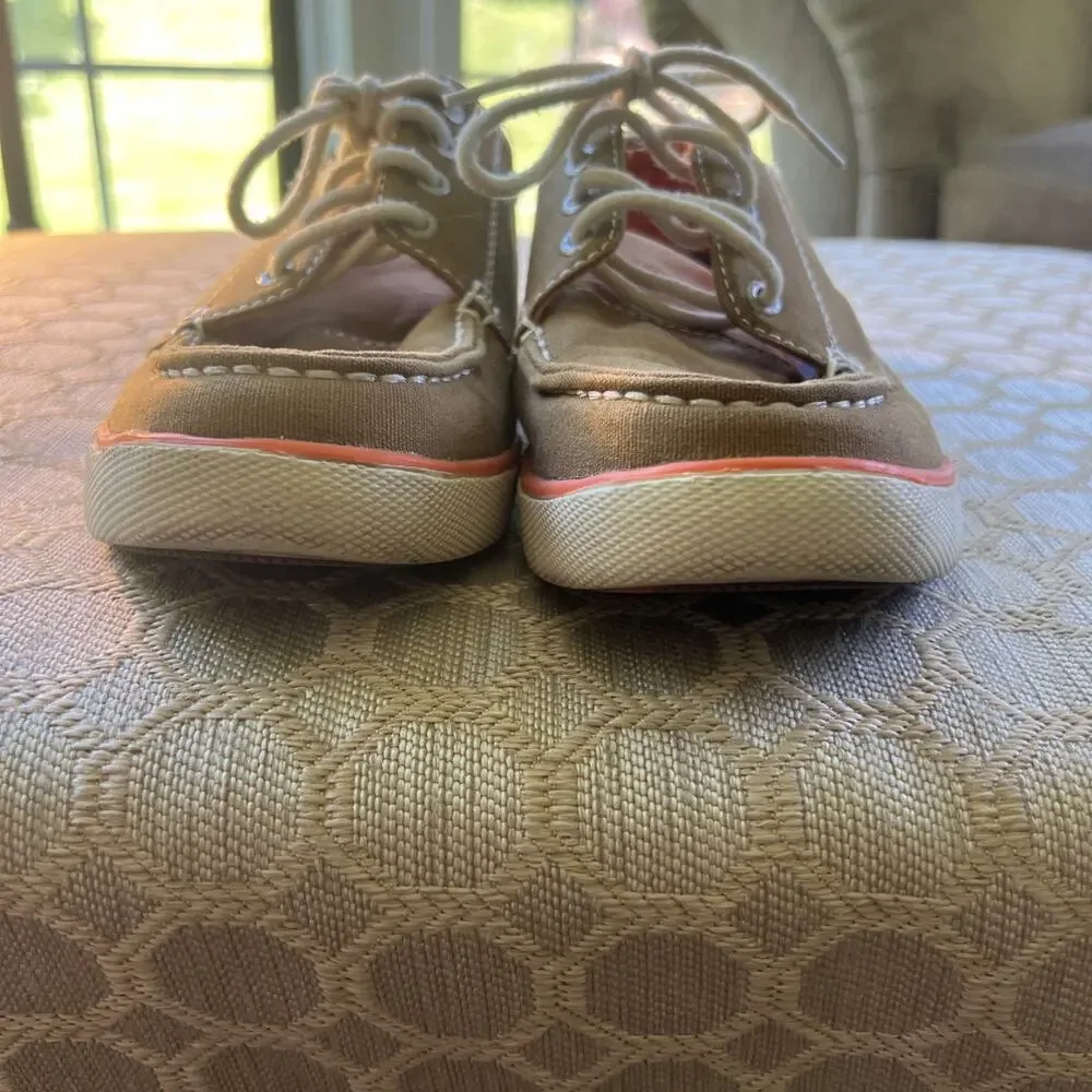 GH Bass & Co Oliver Mesh Boat Shoe Canvas Casual Brown Orange Coastal M 8.5